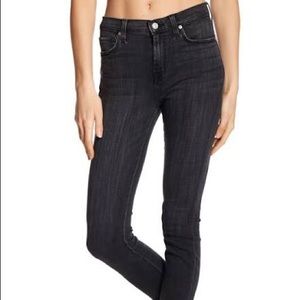 7 For All Mankind black cropped skinny jeans